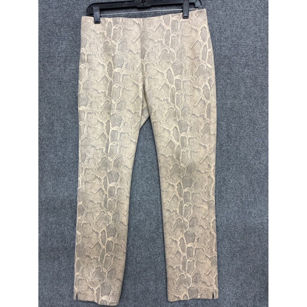 Peace of Cloth Snakeskin Print Pull On Pants Tan Grey Stretch Small